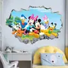 Pegatinas de Pared 3D de Mickey Mouse Transfronterizas para Decoración de Habitación Infantil, Lindas Pegatinas de Pared Autoadhesivas de Mickey y Minnie para Guardería
