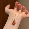 Collar Anillo de Cangrejo Fanta Piedra Lujo Ligero para Mujer, Nuevo Estilo Diamante Colorido, Joyería Única y Linda para Mujer, Anillo de Cangrejo
