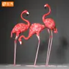 Arte de Hierro Flamenco Bosque Temático Adornos de Animales de Simulación para Jardín, Decoraciones para Escaparates de Centros Comerciales, Accesorios para Arreglos de Bodas en Jardín
