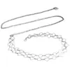 Joyería Transfronteriza Europea y Americana Anillo Sexy de Corazón Geométrico Hueco para Chica Caliente Cadena de Cintura de Empalme Cadena Corporal Dulce Fresca de Playa para Mujeres