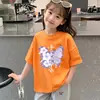 Moda Femenina Tops Holgados Ropa de Verano Niñas Grandes Camisetas Modernas 2026 Nuevo Verano Camisas de Algodón Puro de Manga Corta para Niños