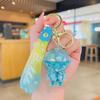 Botella Flotante de Arena Movediza Creativa Llavero de Aceite Colgante de Mochila de Celebridad de Internet Regalo Pequeño para Pareja Llavero de Coche al por Mayor