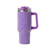 Taza de Acero Inoxidable para Coche Transfronteriza de 40 oz, Taza de Gran Capacidad con Asa y Popote, Aislamiento Térmico y Conservación del Frío, Personalizable al por Mayor