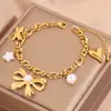 Pulsera Popular Transfronteriza, Pulsera de Acero de Titanio con Corazón de Amor y Circonita que No se Desvanece, Pulsera de Nicho de Lujo de Gama Alta para Mujeres