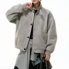 Chaqueta de Cuero Moda Retro Roja para Hombre Primavera Otoño Cuello Alto High-End Cleanfit Genial Jinete Motociclista Chaqueta Bomber
