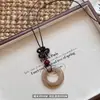Nuevo Collar Largo Degradado Color Café Retro Estilo Chino para Mujer, Versátil para Otoño e Invierno, Cadena de Suéter de Gama Alta, Accesorio de Diseño de Nicho
