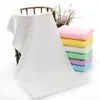 Toalla blanca desechable de baño directa de fábrica, toalla de tela de microfibra de punto de urdimbre para sauna, sudoración, salón de belleza, secado de cabello