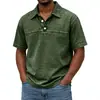 Comercio exterior transfronterizo sitio independiente de Amazon Y2 nueva moda masculina color liso retro manga corta cuello camisero polo para hombre