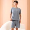 Pijama de seda de gelo para casal feminino fio de verão fino de secagem rápida calças de manga curta podem ser usadas fora do terno homewear masculino