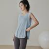 Regata Esportiva Solta Feminina Cobertura do Quadril Emagrecedora Top de Yoga Camiseta de Verão Leve Treino Fitness Sem Mangas Blusa