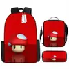 Mochila de Liberación Rápida Transfronteriza de Dibujos Animados de Mario para Estudiantes de Primaria y Secundaria Bolsa Escolar de Tres Piezas Mochila Bolso de Hombro Estuche para Lápices Venta al por Mayor