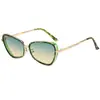 Óculos de Sol Metal Quadrado Estilo Cat-Eye Hip-Hop Street Style Europeu e Americano, Moda para Exterior Férias Proteção Solar Óculos de Sol Transfronteiriços M5262