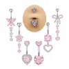 Atacado do Fabricante Popular na Amazon Aço Inoxidável Clave do Umbigo Anel de Umbigo em Forma de Coração Zircônio Conjunto Joia Piercing