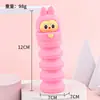 Estojo de lápis retrátil de silicone com tema de desenho animado transfronteiriço, estojo fofo e de grande capacidade com zíper, organizador de material escolar para alunos do ensino fundamental