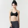 Sutiã Esportivo Costas Cruzadas Finas Bonito para Mulheres Costurado Push-up Regata Yoga Roupa Externa Sutiã Fitness Fino