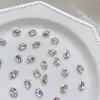 Taladro de pila de joyería para uñas 2023 nuevo terminado Corazón Torcido Cuadrado taladro Super Brillante hacha amor uña Red de Diamantes Rojo