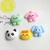 Cabeza de Animal Linda Dibujo Animado Hecho a Mano DIY Accesorios de Pegamento de Crema Piezas Pequeñas de Resina Decoración para Zapatos de Madera Kit de Materiales