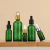 Atacado do Fabricante Garrafas de Óleo Essencial Garrafas Boston Verde 50ml 100ml em Estoque para Embalagem de Sérum Líquido e Loção Pequenas Garrafas Vazias