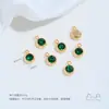 Aço Titânio Antidesgaste Inserido com Zircônia Colorida 12 Pedras de Nascimento Pingentes Redondos Acessórios de Joias para Pulseira Colar Brincos DIY Feitos à Mão