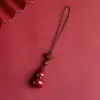 Pingente de chaveiro de lingote sólido de cabaça de cinábrio dourado roxo, corrente de celular de cabaça de cinábrio de baixo teor