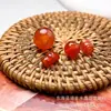 Accesorios de Cabeza de Buda de Tres Vías de Ágata Roja Natural, Cuentas de Oración de Ágata Negra, Accesorios para Ensartar Joyería DIY, Venta al por Mayor de Cristales