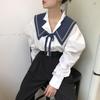 Chal pequeño y sencillo de otoño e invierno, estilo azul marino, borde cuadrado, cuello falso japonés y coreano, chal de punto, bufanda cálida, chal de doble propósito para mujer