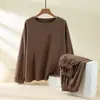 Otoño e Invierno Cuello Redondo Cálido Manga Larga Camiseta Básica Conjunto de Dos Piezas talla extra Casual Ajustado Color Sólido Ropa de Otoño Pantalones de Otoño Traje Interior