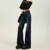 Jeans Americanos Azul Grisáceo Micro-Campana Primavera/Verano Nuevos Sueltos Adelgazantes No Ceñidos a las Piernas Pierna Ancha Caída Pantalones de Campana