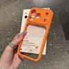 Transforma-se instantaneamente em um porta-cartões de 17 polegadas, capa de celular com janela grande para iPhone 16 Pro Max, capa protetora anti-queda para Apple 14/15