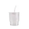 Taza de Bambú con Junta Láser Colorida al por Mayor, Taza de Vidrio con Popote, Taza de Café de Alta Temperatura Resistente de Moda, Taza de Regalo, Taza de Agua