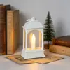 Artículo Popular Transfronterizo: Lámpara de Viento Plana Estilo Chimenea, Luz de Vela Electrónica LED, Linterna Pequeña Vintage, Ambiente Navideño para el Hogar