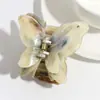 Pinza de Mariposa de Doble Capa Gradiente Dulce Elegante Sizzy Versátil para Mujer Pinza de Garra para el Cabello de Disco de Nicho de Moda Accesorios para el Cabello