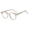 Novos óculos minimalistas anti-luz azul, estilo coreano, versáteis, com hastes estilo pino, armações redondas da moda e lentes transparentes, disponíveis para atacado, também para homens