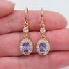 Nuevos Pendientes de Cristal Gota de Agua de Color Retro Europeo y Americano, Pendientes Brillantes y Versátiles para Mujer, Pendientes Populares de Lujo Ligero al Por Mayor