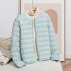 Nueva Chaqueta Ligera de Plumas 90 de Cuello Redondo con Diseño Ondulado, Otoño/Invierno 2025 para Mujer, con Cremallera para Capa Interior y Calidez