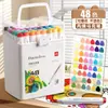 Caneta Marcadora Acrílica Cor Verdadeira para Crianças, Alunos do Ensino Fundamental, Conjunto de Canetas Aquarela Opacas e Empilháveis, Pintura Artística para Jardim de Infância