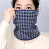 Cachecol de Tricô Xadrez Houndstooth Novo Espesso para Outono e Inverno Versátil Protetor de Pescoço à Prova de Frio Quente Gola de Pescoço para Homens e Mulheres com Lã