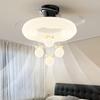Luminária de Ventilador de Quarto Estilo Creme Simples Quarto Principal Sala de Jantar Quarto Infantil Proteção para os Olhos Silencioso Luminária de Ventilador de Teto Invisível 2025 Novo Estilo