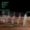 Porta-Canetas Multicamadas de Acrílico Porta-Canetas Trapezoidal Display de Papelaria Armazenamento de Canetas Esferográficas Lápis Compartimento Inclinado Porta-Marcadores