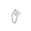 Pinza para Oreja Flor de Rosa de Circonita Super Brillante Sin Agujeros en las Orejas Pendientes de Hueso de la Oreja Estilo Cadena Elegante de Alto Nivel para Mujer Flor de Lirio del Valle