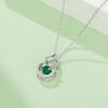 Redondo 0.25CT cultivo Esmeralda plata esterlina S925 chapado en platino/Oro Rosa colgante de calabaza cadena clavícula al por mayor