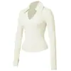 Traje Deportivo Estilo Europeo y Americano Manga Larga para Mujer Sensación de Segunda Piel Casual Camisa Polo Running Fitness Yoga Top Camiseta Conjunto de Dos Piezas