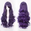 Vendas diretas para Europa e América, perucas de cosplay, perucas coloridas de anime, comércio exterior, rede de botões, fibra de alta temperatura, cabelo cacheado longo universal 80CM