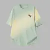 Camiseta Masculina de Verão Manga Curta 260g Algodão Puro Estilo Americano com Estampa Graffiti da Moda Camiseta 100% Algodão