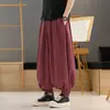 Pantalones de práctica de Tai Chi estilo chino para hombre, no se necesitan leggings, pantalones de monje, estilo fino de verano, talla grande, corte holgado, pantalones tipo jogger de linterna