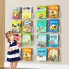 Estante de almacenamiento de pared para libros ilustrados infantiles Estantería transparente sin perforaciones Estante de almacenamiento de pared para aula de jardín de infantes Organizador