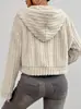 Exportación Transfronteriza Europea y Americana Ropa de Mujer Elegante Casual Cremallera Corta con Capucha de Felpa Chaqueta Cardigan Chaqueta Sudadera de Piel