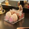 Desktop Multifuncional Maquiagem Blush Prateleira Cosmética Placa de Sombra Armazenamento Caixa Partição de Pó Transparente