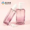 Popular Botella de Vidrio Cuadrada Plana de 150ml para Esencia, Material de Empaque Sellado, Loción Corporal, Desmaquillante, Botella de Aceite, Cuidado de la Piel
