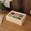 Madera madera maciza seis rejillas seis rejillas 6 rejillas rectangular acrílico multi rejilla caja pequeña de madera organizador de escritorio caja de almacenamiento